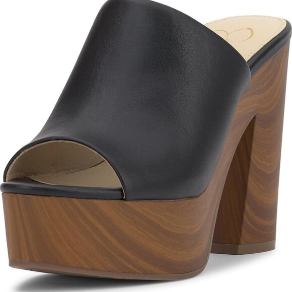 Shoes - Women's Faux Leather Platform Sandals Size 7 Rubber Sole Open Toe Slip On